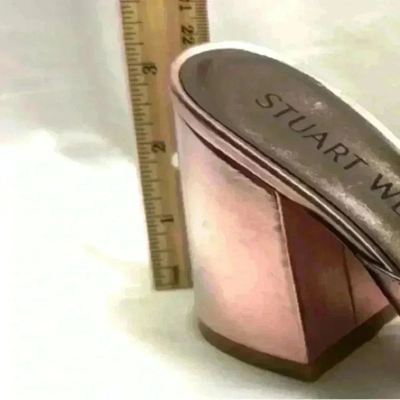 Stuart Weitzman TIA 85 slide pyrite multi color leather US 6 Shelf pull - Picture 7 of 10